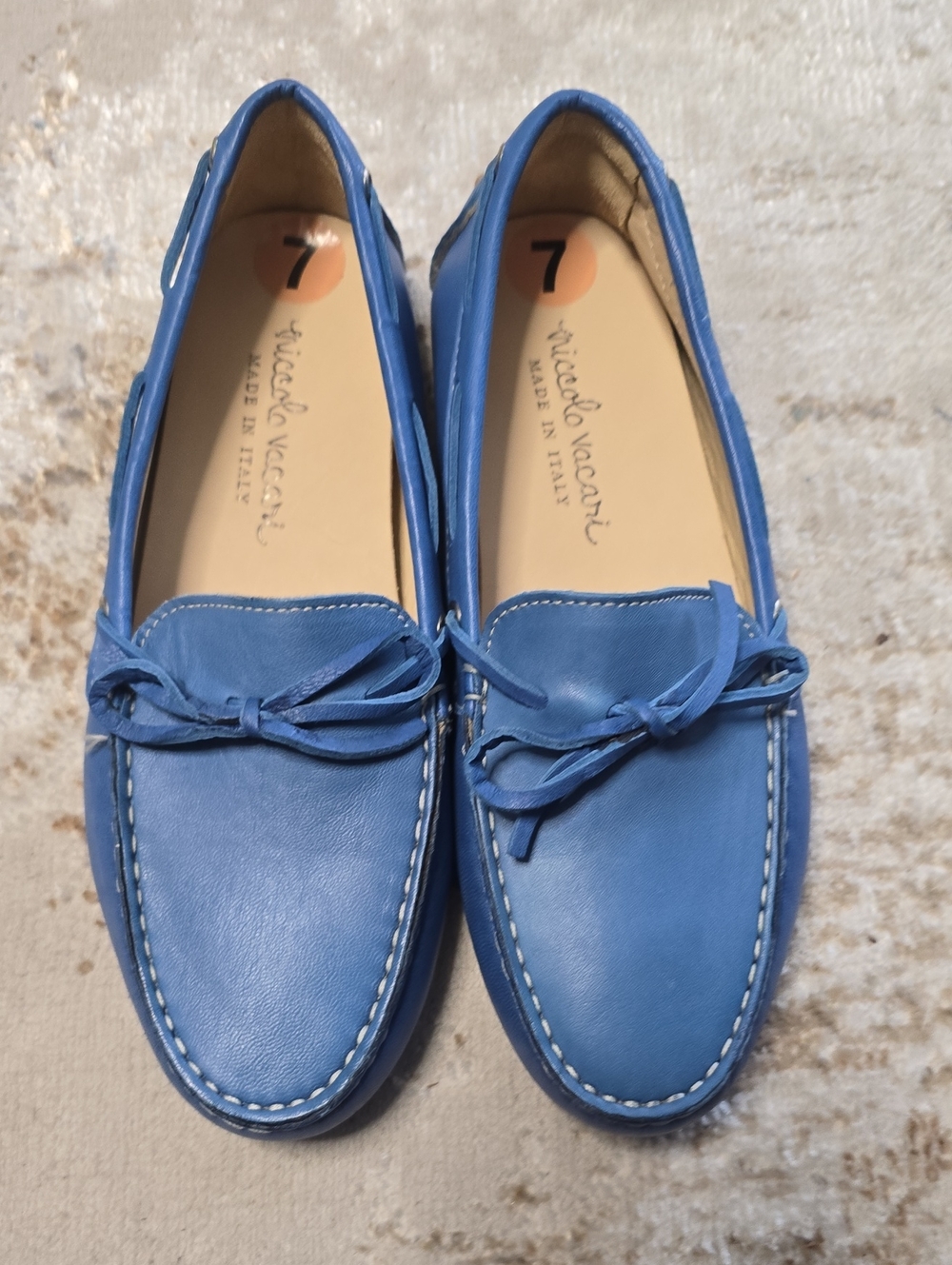Niccolo Vacari Blue Leather Driving Loafers -